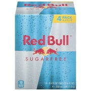 Red Bull Sugarfree Energy Drink, 80mg Caffeine, 8.4 fl. oz., Pack of 4 Cans