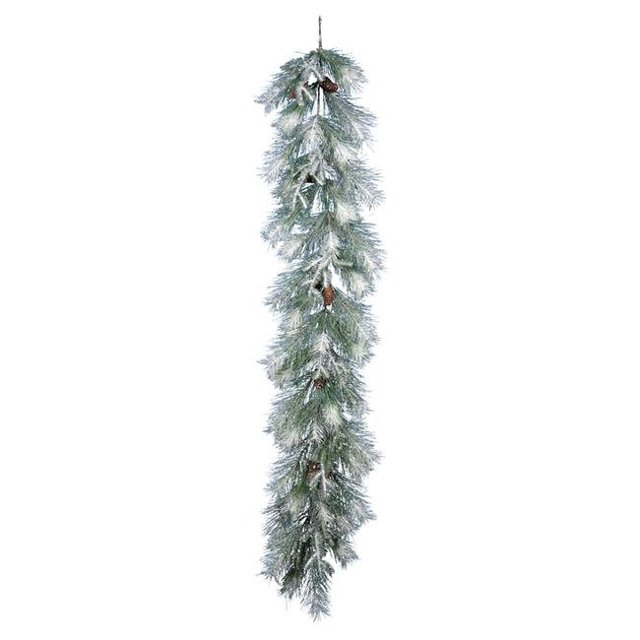 Vickerman D192413 6 ft. Artificial Frosted Ansell Pine Garland with 39 Tips