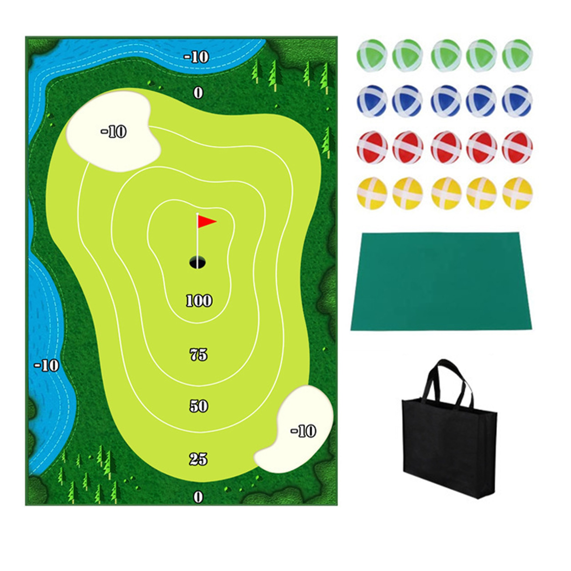 Golf Hitting Practice Mat Golf Sticky Ball Game Indoor Outdoor Training