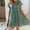 Green, variant on Ichuanyi Summer Dresses Women Fashion Summer Print Short Sleeve V-Neck Casual Knee-Length Dress