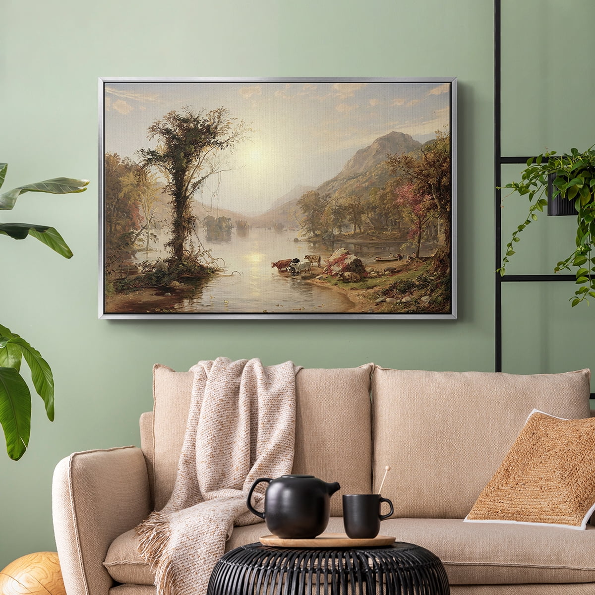 Vintage Landscape-XXII By Wexford Home Framed in Silver Wood Gallery Wrapped Canvas 25 in. x 37 in.