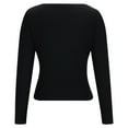 thumbnail image 6 of Zedker Women's Cardigans Sweaters Open Front Knit Cropped Sweaters Fall V Neck Long Sleeve Button Down Jacket Tops Black L, 6 of 7