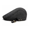 thumbnail image 4 of Men's Flat Beret Cap Adjustable Flat Hat Autumn Winter - Gray Herringbone, 4 of 5