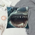thumbnail image 2 of Awypu Fall Pillow Covers Decorative Pillows Covers Farmhouse Outdoor Decor Thankful Blessed Farm Throw Cushion Case for Home Living Room Sofa BedCute Blue Sharks 22x22in, 2 of 5