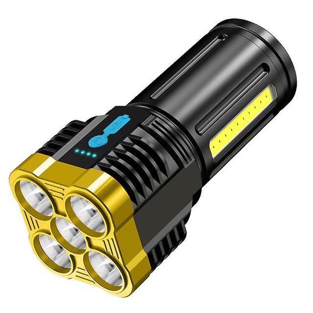 Linterna Multifuncional Led De Cinco Núcleos Al Aire Libre Usb Recargable Cob Luz Lateral Emergencia Doméstica Fuerte,11 Feliz Sencillez