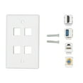 thumbnail image 3 of Placa de pared de 4 puertos interfaz Multimedia HD tipo F USB3.0 Cat6 placa frontal de cableado doméstico para ordenador proyector HDTV, 3 of 8