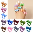 thumbnail image 4 of Colorful Bow Rings Resin Rings Cute Acrylic Rings Stacking Rings Aesthetic Bowknot Finger Rings Plastic Rings, 4 of 8