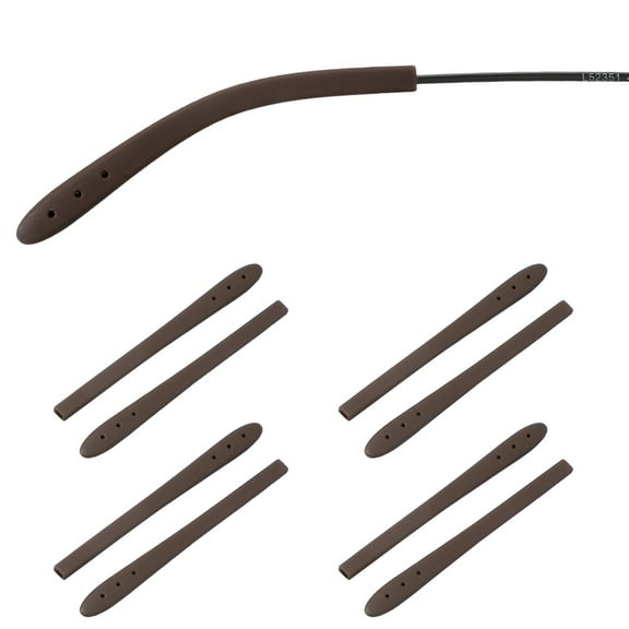 Uxcell 4 Pairs Eye Glass Replacement Temples, Silicone Anti-Slip Eyeglass End Tips Glasses Retainers Fits 1.6x2.4mm for Rectangle Thin Metal Eyeglass Sunglasses Temple, Brown