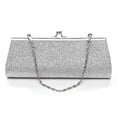 thumbnail image 1 of Fashion Women Glitter Silver Colors Clutch Purse Evening Party Wedding, 1 of 5