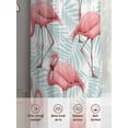 thumbnail image 6 of Pink Flamingo Sheer Curtains 96 Inch Length 2 Panels Set Window Treatments, Blue Summer Tropical Plants Leaves Rod Pocket Semi Curtains for Living Room/Bedroom/Kitchen Décor, 104"W x 96"L, 6 of 7