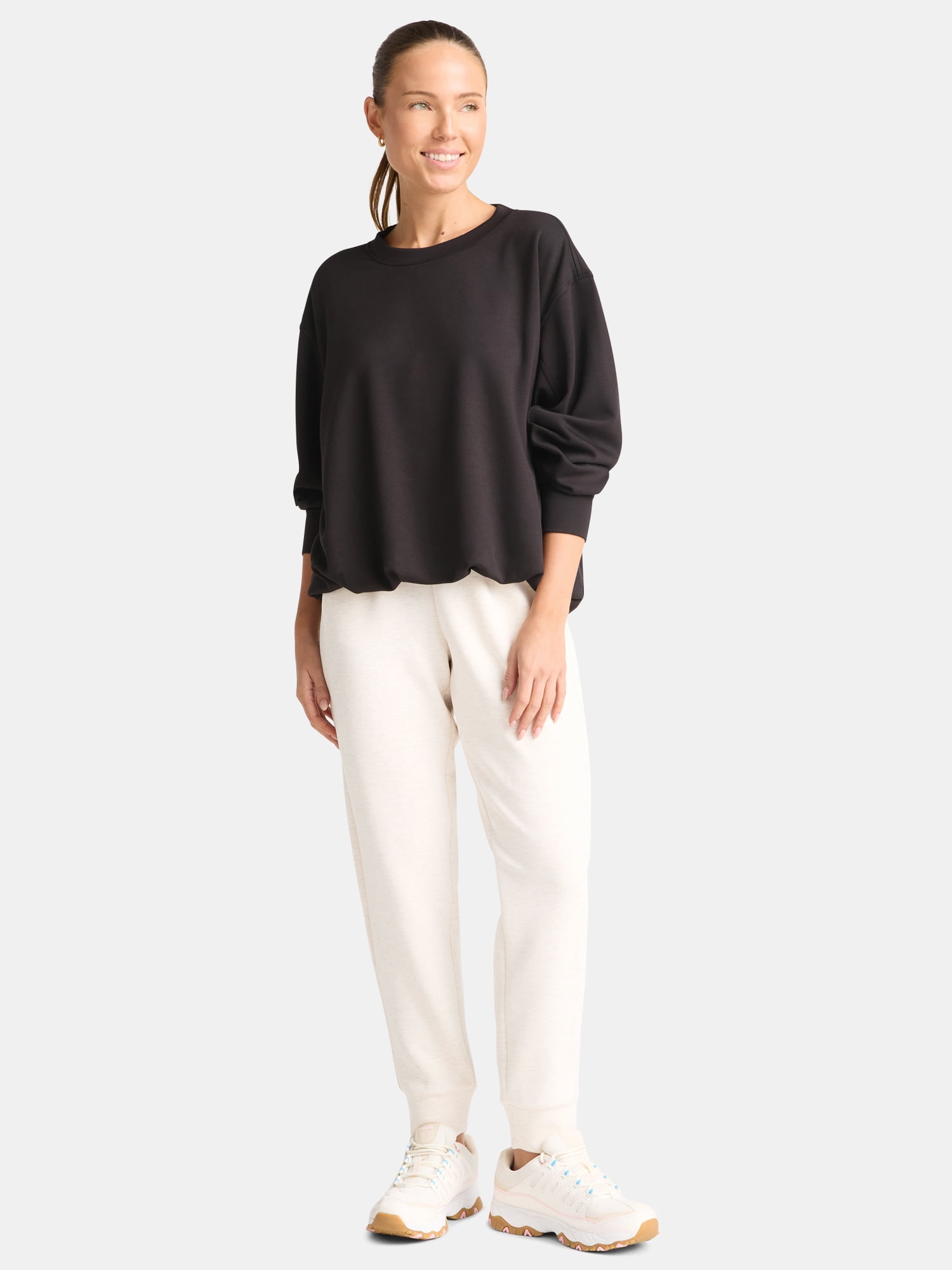 Avia Women's Knit Bubble Top with Long Sleeves, Sizes XS-XXXL