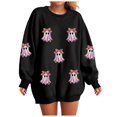 thumbnail image 2 of Duqingm Womens Halloween Sweatshirt Crewneck Cute Ghost Graphic Long Sleeve Fleece Pullover Sweatshits Oversized Fall Outfits,XL, 2 of 5