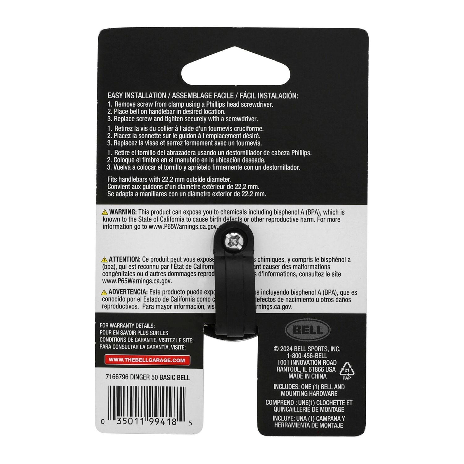 Bell® Dinger™ 50 Safety Bike Bell, Easy to install