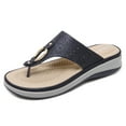 thumbnail image 2 of Women Summer Sandals Open Toe Beach Shoes Flip Flops Wedges Comfortable Slippers Beach Sandals, 2 of 7
