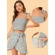 thumbnail image 2 of INSPIRE CHIC Conjunto De Falda Cruzada Y Top Corto Fruncido Con Lazo Floral Para Mujer Verde M, 2 of 6