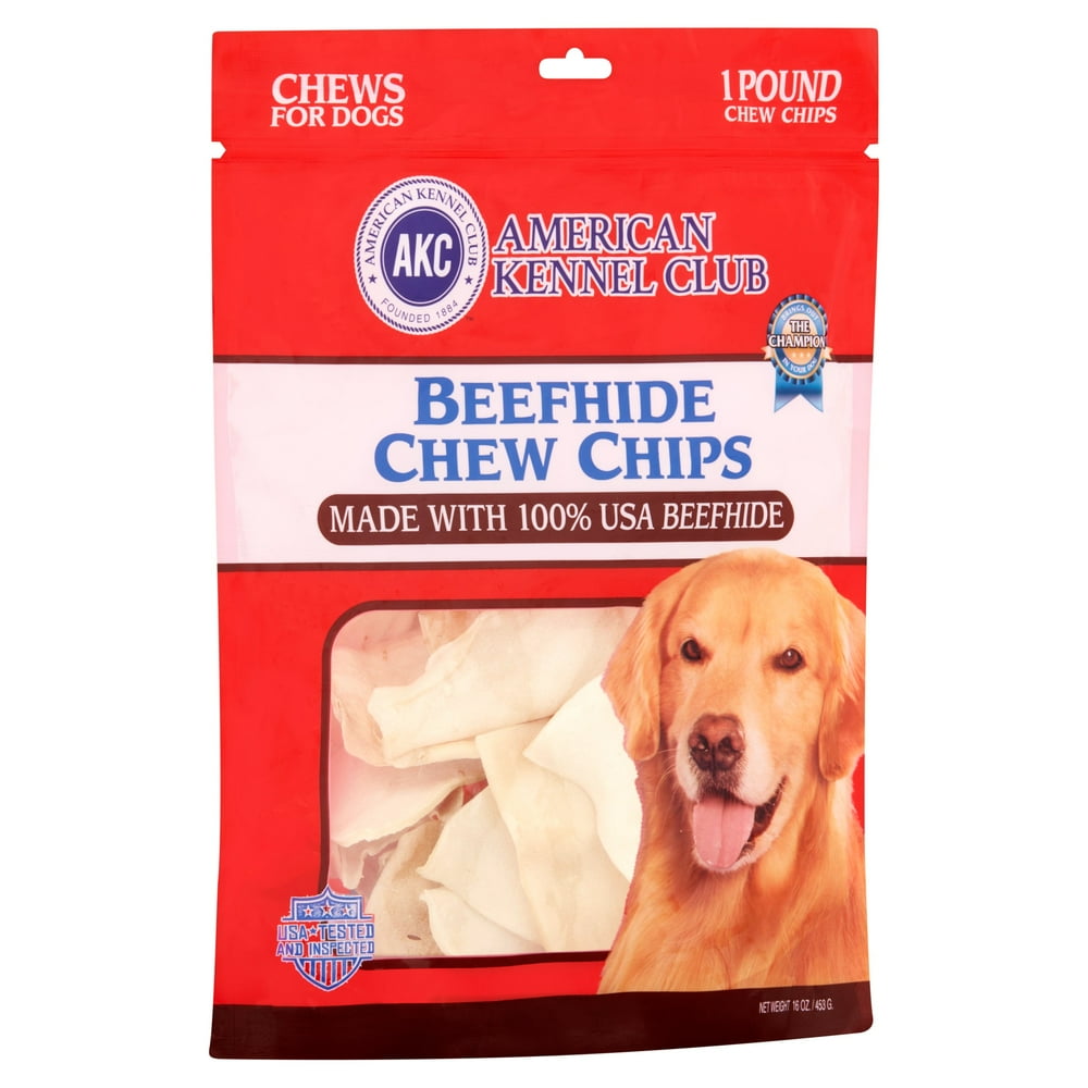 American Kennel Club Beefhide Chew Chips Chews for Dogs, 16 oz