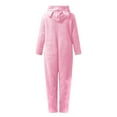 thumbnail image 5 of Tdoqot Girls Fleece Pajamas One Piece- Warm Long Sleeve Cute Zip Up Kids Winter Jumpsuits Pink Size 5-14, 5 of 5