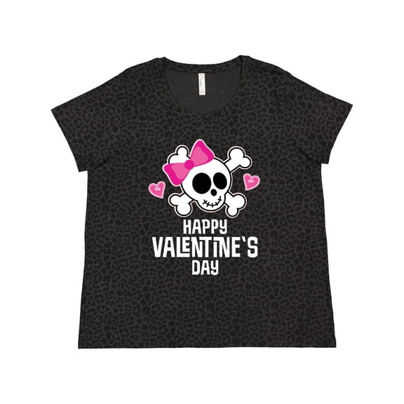 Inktastic Happy Valentines Day Girls Skull Women's Plus Size T-Shirt