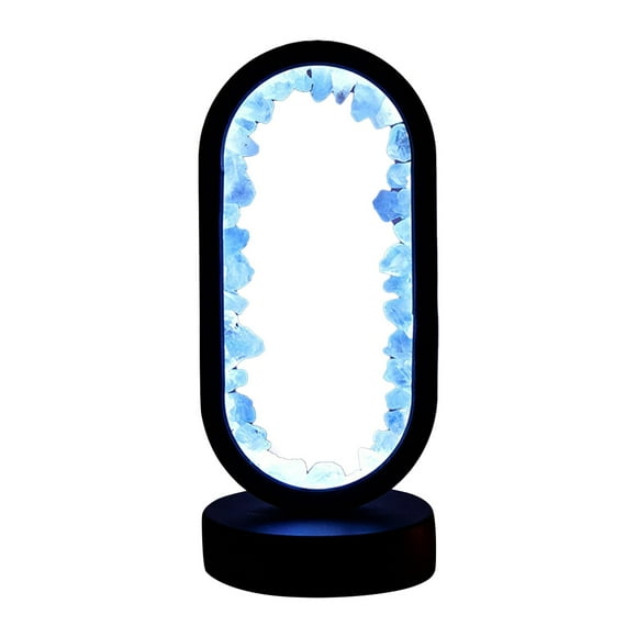 Natural Amethyst Quartz Flower Cluster Oval Night Light USB Powered Bedroom Bedside LED Lamp Atmosphere Light Glow in The Dark Letters Small Cool Bedroom Lights Ceiling
