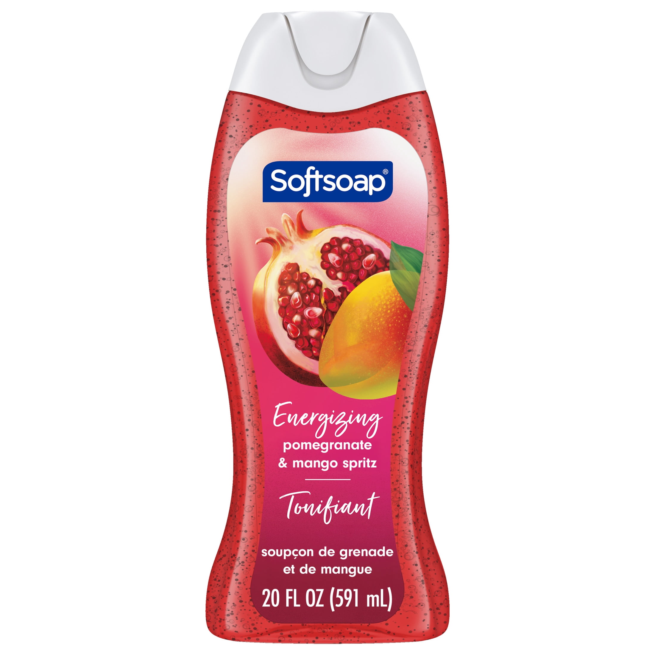 (4 pack) Softsoap Energizing Moisturizing Body Wash, Pomegranate and Mango Spritz Scent, 20 fl oz