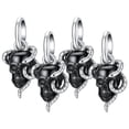 thumbnail image 1 of Charm Calavera Negra SkullDark01 4Pzas Plata S925 Chapa Colgante Sencillo Cráneo/Serpiente Plata/Negro Caja Blanca 4x4cm, 1 of 4
