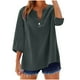 thumbnail image 1 of Vestidos Casuales Para Mujer, Blusas De Mujer De Moda Blusa informal de moda para mujer, con cuello en V, manga 3/4 y botones decorativos, 1 of 6