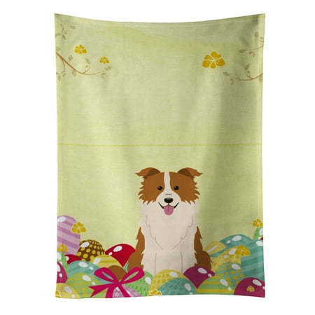 

Carolines Treasures BB6119KTWL Easter Eggs Border Collie Red White Kitchen Towel 15 X 28 multicolor