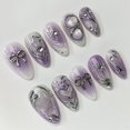 thumbnail image 1 of Lazo en forma de corazón francés Y2K de Press on Nails NEWSPIED, plateado y cromado, 1 of 7