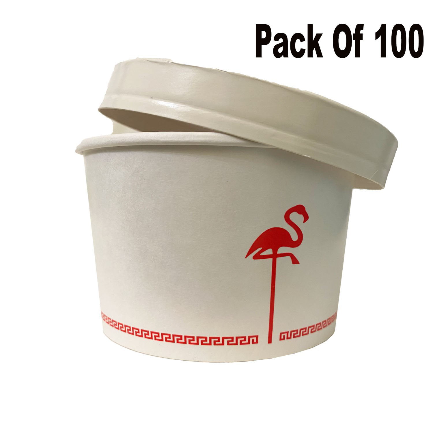 Disposable Paper Soup Bowls With Lids (Pack Of 100