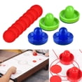 thumbnail image 4 of koolsoo 4 Poussoirs de Air Hockey et 8 Rondelles Rondelles de 2,5 Pouces pour Tables de Jeu Familiales Fête Bleu et Vert, 4 of 9