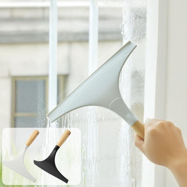 Plastic Windshield Wipers Black Glass Cleaning Tool 1-Pack Window Scraper and Mirror Cleaning Tool for Household Use Rkxzt