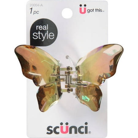 sc&#252;nci Large Crystal Butterfly Claw Clip - Clear - All Hair