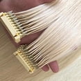 thumbnail image 2 of Aorsher 6D Hair Extensions Human Hair 10 Row Fast No Trace First Generation Hair Extension Hidden Straight Hair Extension 1 Row 10 Bundles, Black 12inch Blonde, 2 of 12