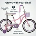 thumbnail image 5 of Schwinn Bloom 16-in. Kid's Bike with Training Wheels, Pink Child Bicycle, 5 of 7