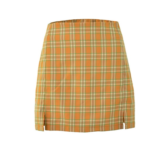 Seyurigaoka Women Vintage Short Skirts High Waist Split A-line Mini Skirts