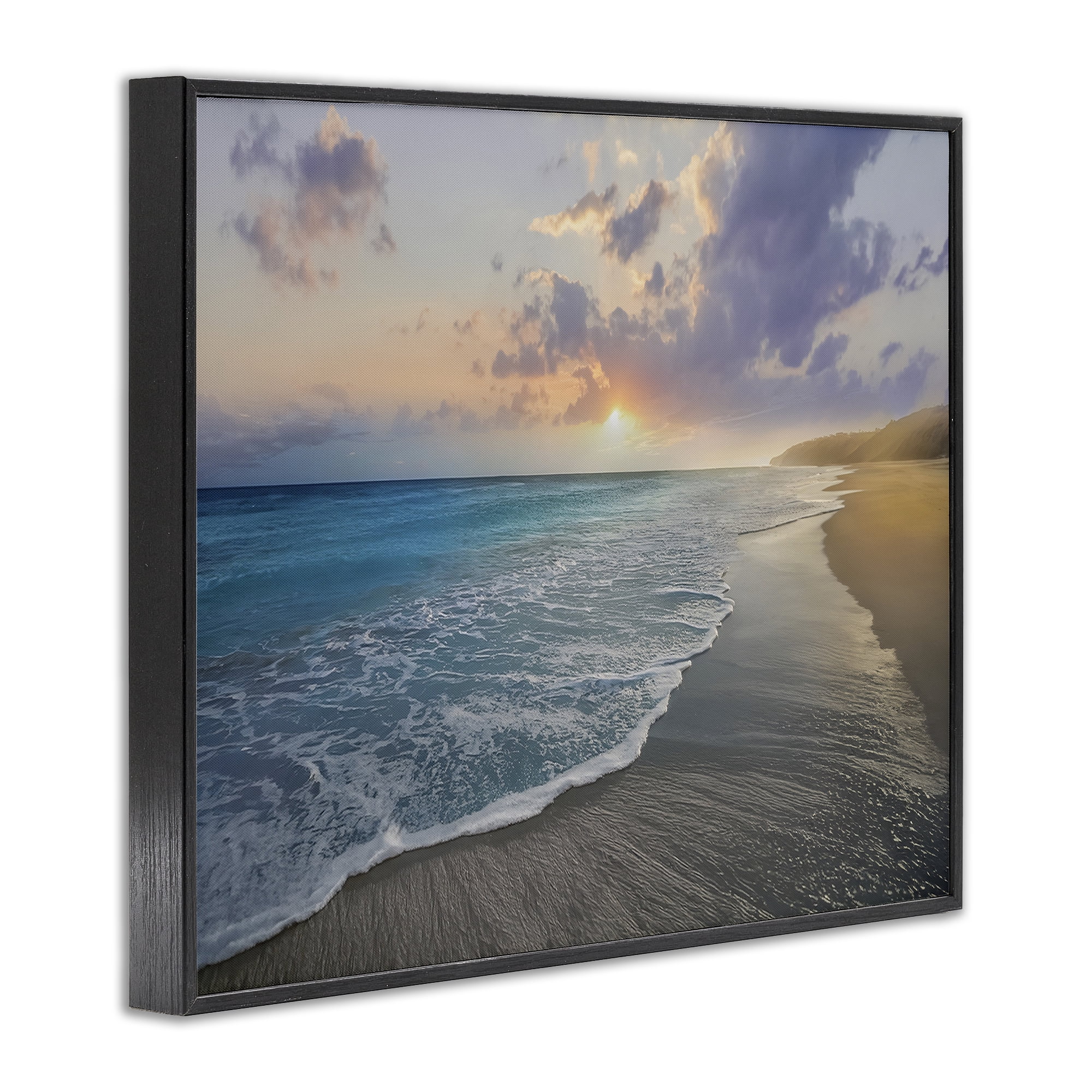 Stupell Industries Sunset over Tranquil Coast Black Framed Giclee Art, design by Mike Calascibetta