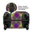 thumbnail image 4 of Kdxio Mardi Gras Plaid Pattern Luggage Cover for Travel,Elastic and Durable,Fits 18-32 Inch,Anti-Scratch Suitcase Protector, 4 of 9