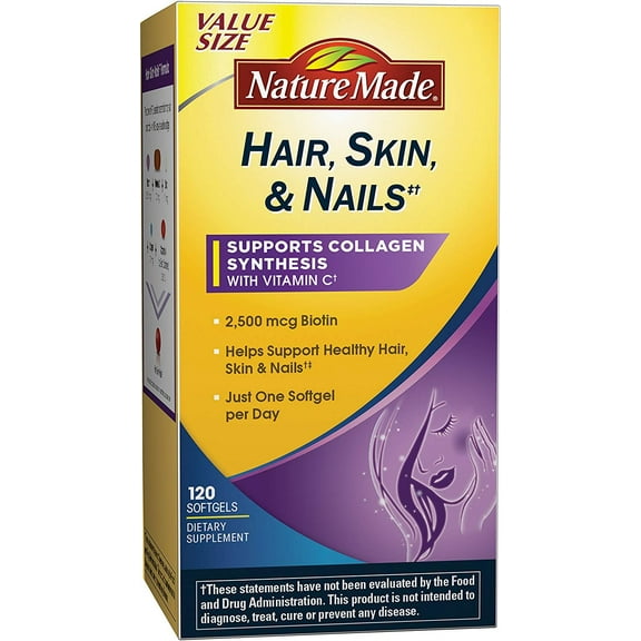 Nature Made Hair, Skin & Nails Supports Collagen Synthesis, 120 soft gels