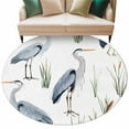 thumbnail image 6 of Watercolor Birds Round Rug 5ft Washable Circle Kitchen Rugs Non Slip Tropical Animal Green Grass Large Area Rug Indoor Floor Carpet for Bedroom Living Room Home Office Dining Room Nursery, 6 of 8