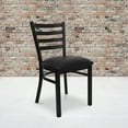 thumbnail image 2 of Flash Furniture 2 Pack HERCULES Series Black Ladder Back Metal Restaurant Chair - Black Vinyl Seat, 2 of 14