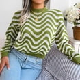 thumbnail image 4 of HAPIMO Womens Sweaters Fall Fashion Long Sleeve Crewneck Knitwear Colorblocked Casual Jumper Striped Pullover Sweaters for Women Green S, 4 of 7
