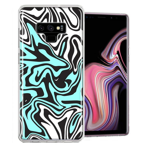 MUNDAZE For Samsung Galaxy Note 9 Mint Black Abstract Design Double Layer Phone Case Cover
