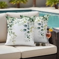 thumbnail image 5 of Sage Green Pillow Covers 2 Pack Eucalyptus Leaf Watercolor Plants Country Pillowcase Waterproof Outdoor Throw Pillow Cover for Patio Garden Square Cushion 16”x16”, 5 of 9