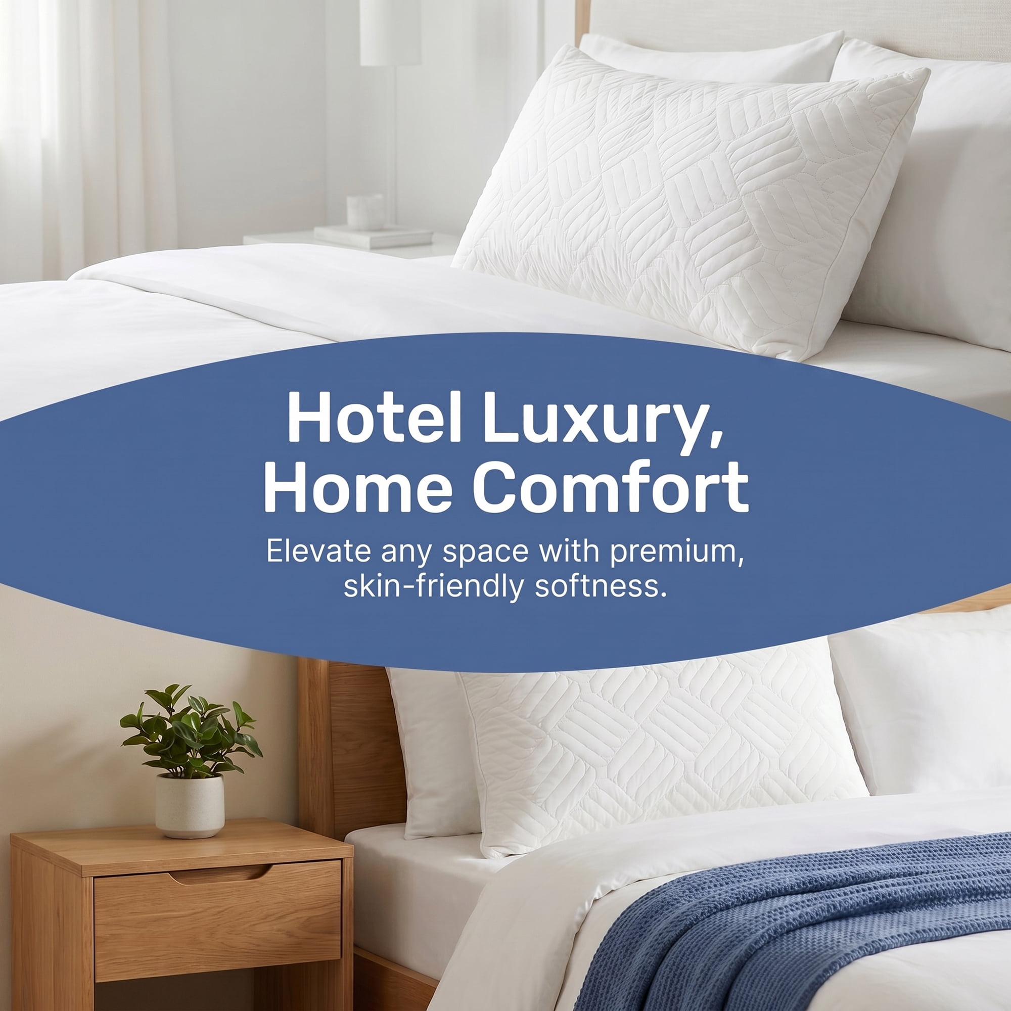 Unique Bargains 2Pcs Standard Size Breathable Cotton Pillow Protectors Queen White