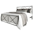 thumbnail image 4 of Home Design Sturgis King Metal Bed Frame for Adult Bedroom, Platform Style, Black, 4 of 12