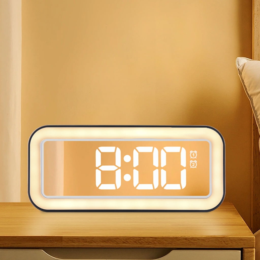 Multifunction Table Digital Clock with Brightness 2 Alarms LED Display Calendar 12/24Hour Modes USB Charging