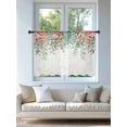 thumbnail image 4 of Sheer Curtains 45 Inch Length, Floral Leaves Semi Sheer Curtains Light Filtering Window Treatment, Summer Botanical Weeping Watercolor Privacy Voile Drapes for Living Room Bedroom 52x45 Inch, 4 of 7