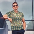 thumbnail image 4 of Balery Traditional Tribal Aztec1 Camisa Polo de Hombre con Estampado, de Manga Corta y Tejido Medio, Camisa Tipo Golf Polo-Large, 4 of 6