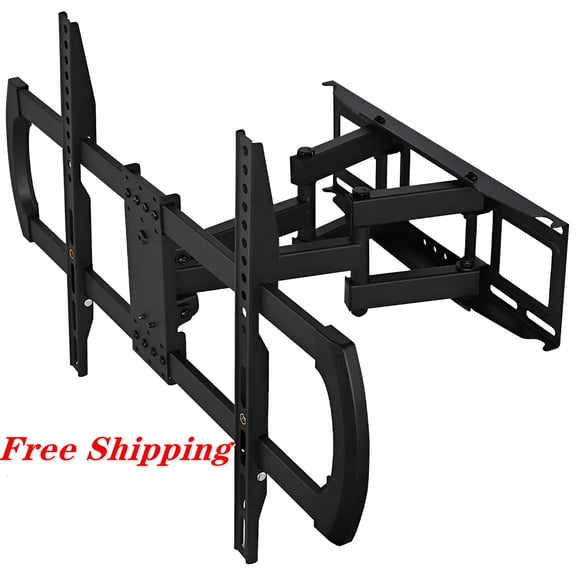 Support Mural pour Téléviseur à Mouvement Complet de 37 à 80 Po, jusqu'à 132 Lb et VESA Max 600x400 mm, Support TV Robuste avec Bras Articulés Doubles, Pivotement, Inclinaison et Extension, Convient aux Montants de Bois de 16 Po