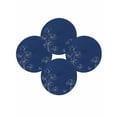 thumbnail image 7 of 15 Inch Round Placemats Set of 4, Navy Blue Flowers Non Slip Heat Insulation PP Table Mats, Rustic Abstract Floral Simple Art Washable Place Mats for Kitchen Dining Party Table Decor, 7 of 7
